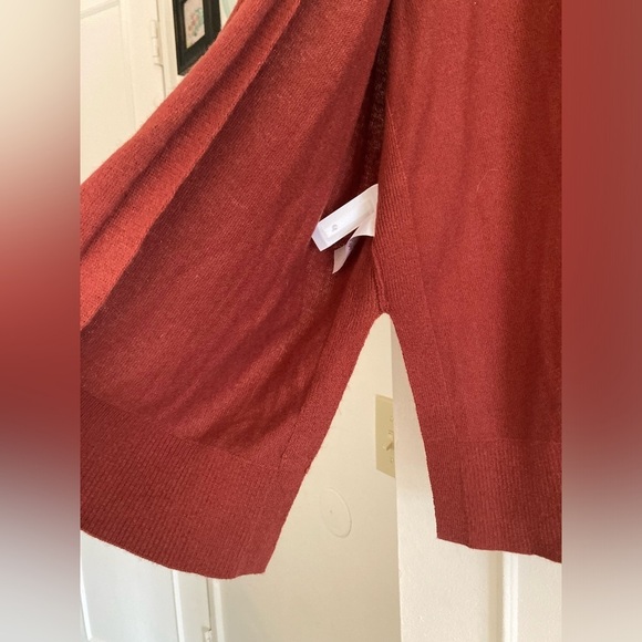 Loft Wool Blend Cardigan Sleeveless Rust Red/brown XS/S - Picture 2 of 7